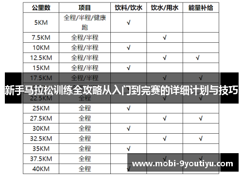 新手马拉松训练全攻略从入门到完赛的详细计划与技巧